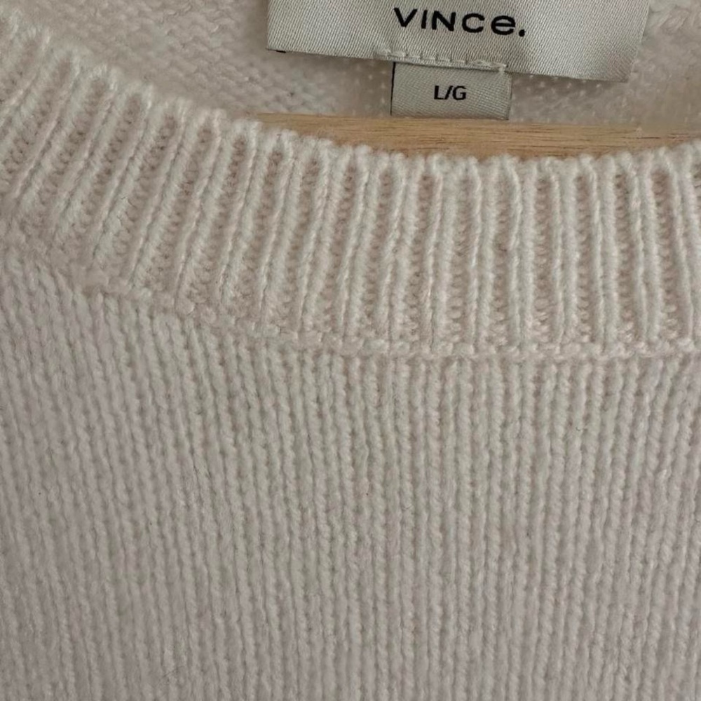 VINCE Wool & Cashmere-Blend Short-Sleeve Crewneck Sweater Large - Picture 5 of 8